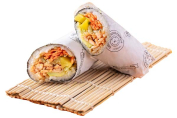  Burrito with teriyaki salmon 